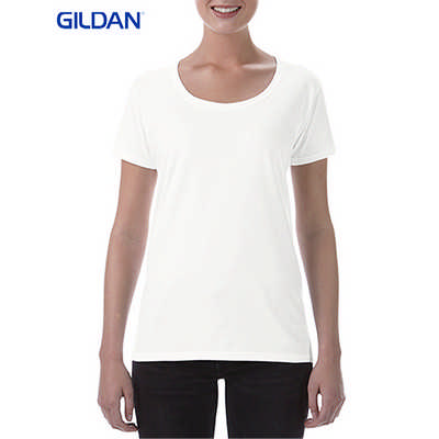 Gildan Softstyle Ladies Deep Sccop T-Shirt White (64550L_WHITE_GILD)